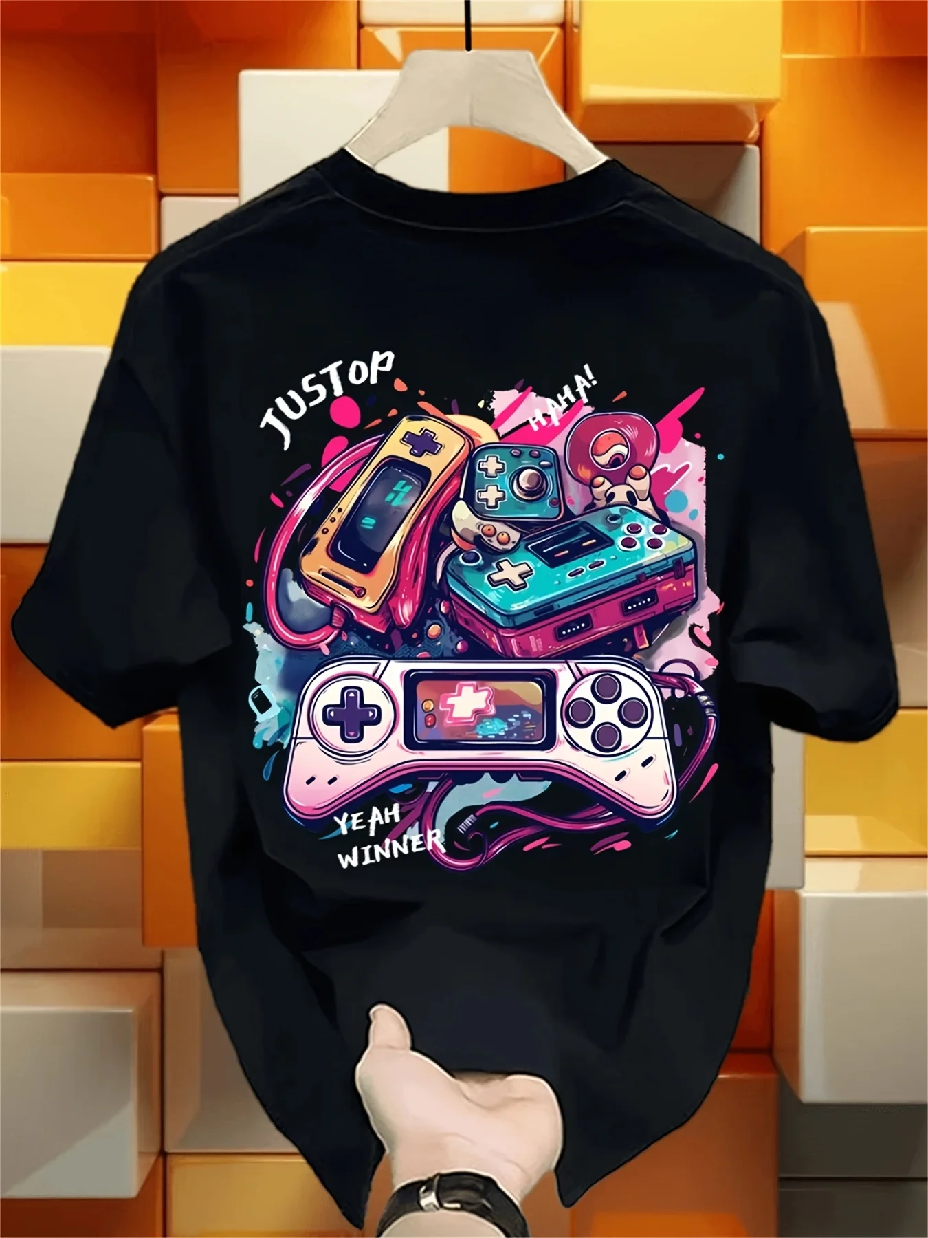 Retro Gaming Jersey - Retro Graffiti Gamepad Art Dual‑sided Printed