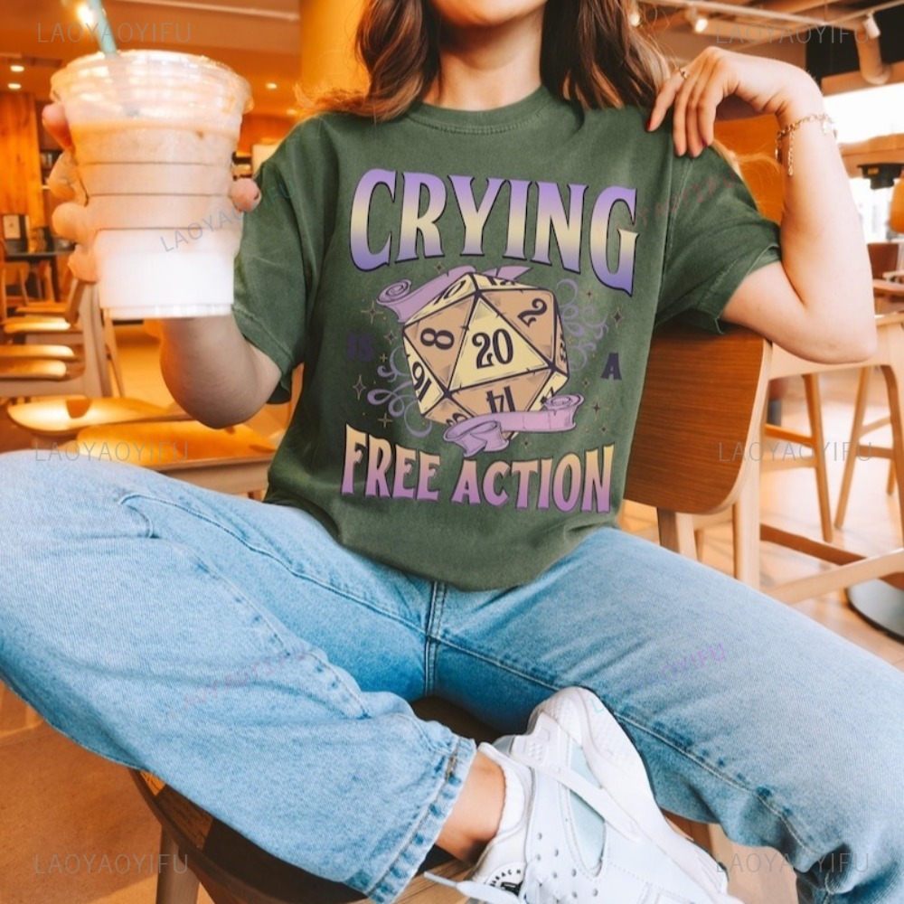 Funny DnD Crying Is A Free Act - đánh giá và giá Retro Gaming T Shirts