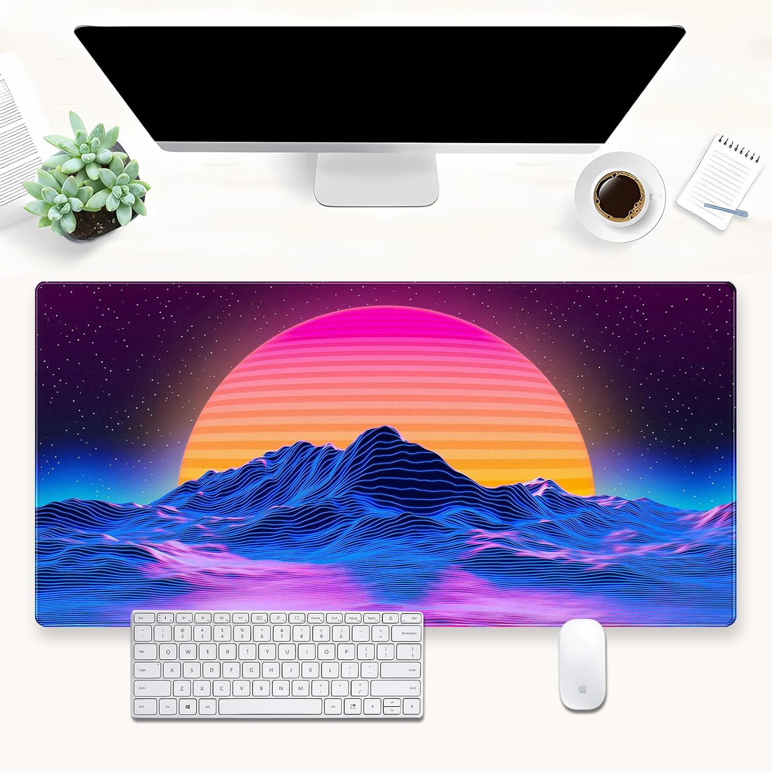 Retro Synthwave Mountain Sun D - đánh giá và giá Mouse Gaming Retro