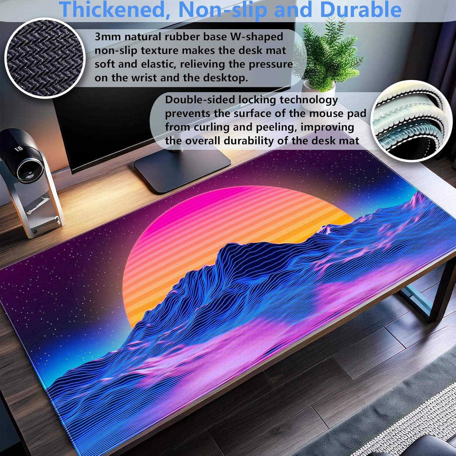 Retro Synthwave Mountain Sun D - đánh giá và giá Mouse Gaming Retro